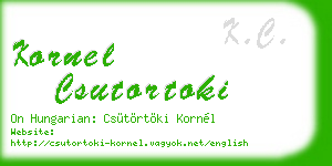 kornel csutortoki business card
