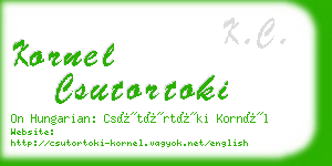 kornel csutortoki business card